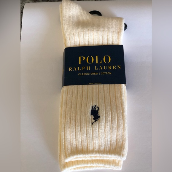 Polo Crew Socks NWT  Men XL in gray and Oat/ Wheat L in cream SOLD - Picture 1 of 5